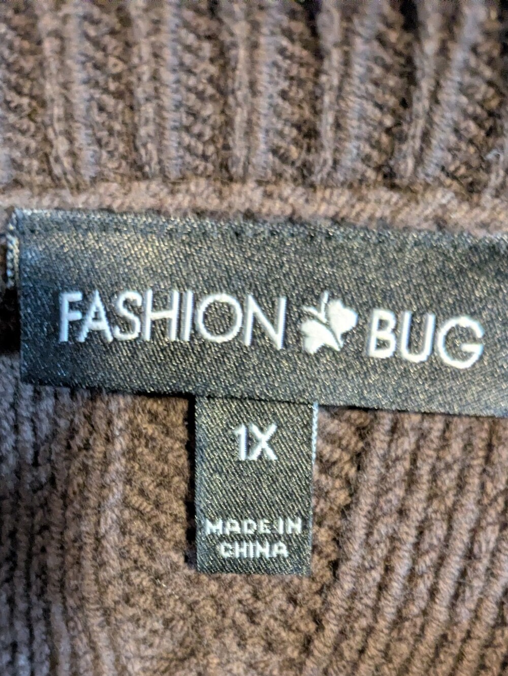 Chocolate Brown Cable Knit Short Sleeve Sweater Dress By Fashion Bug - Size XL - Picture 4 of 6